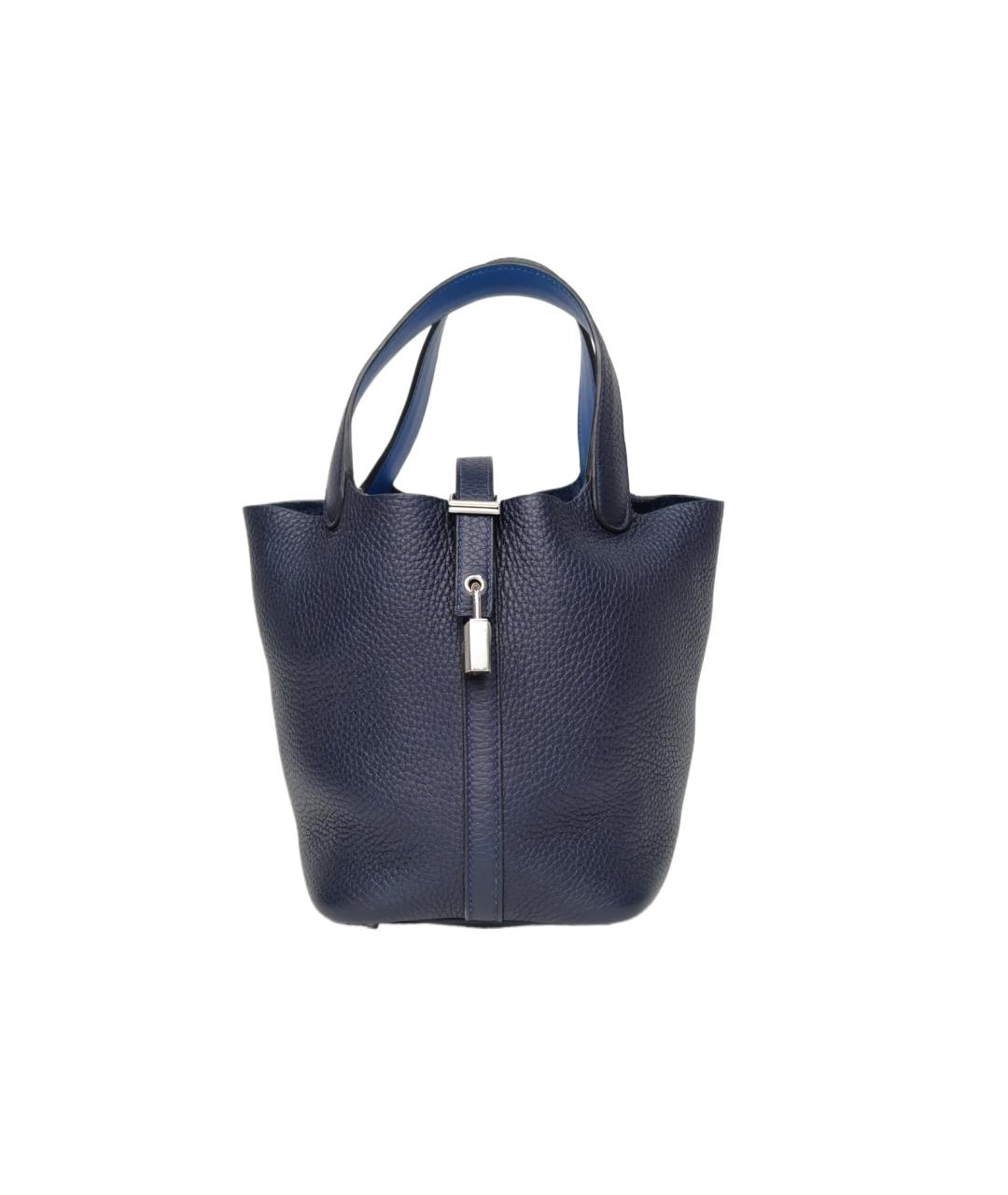 HERMES Темно-синяя кожаная сумка через плечо, фото 9