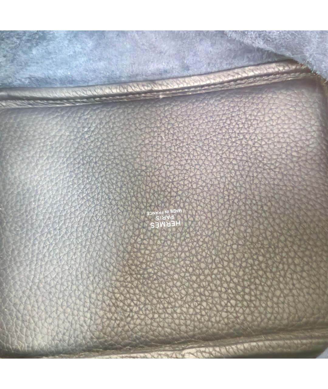 HERMES Темно-синяя кожаная сумка через плечо, фото 7