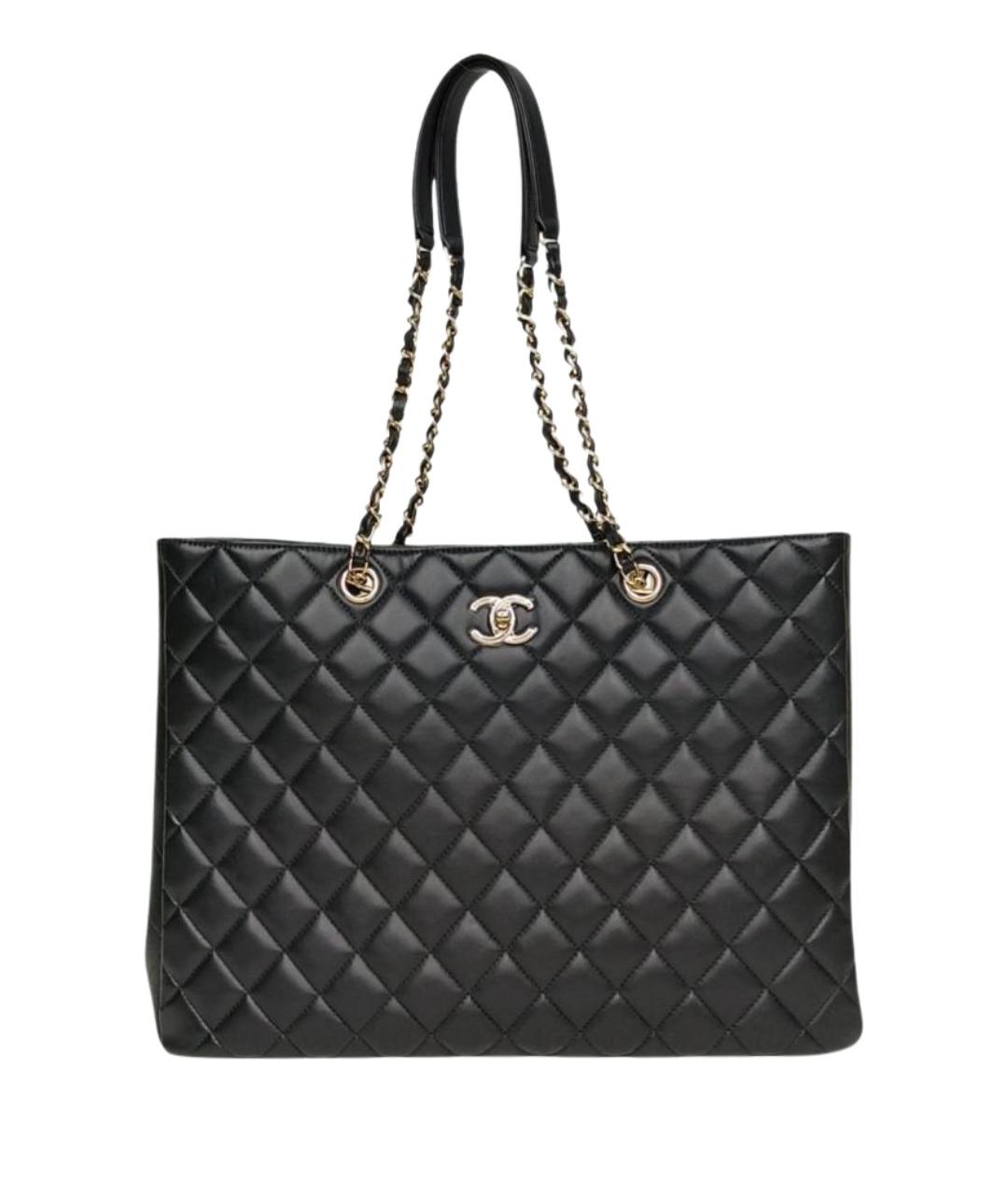 CHANEL Черная кожаная сумка через плечо, фото 1