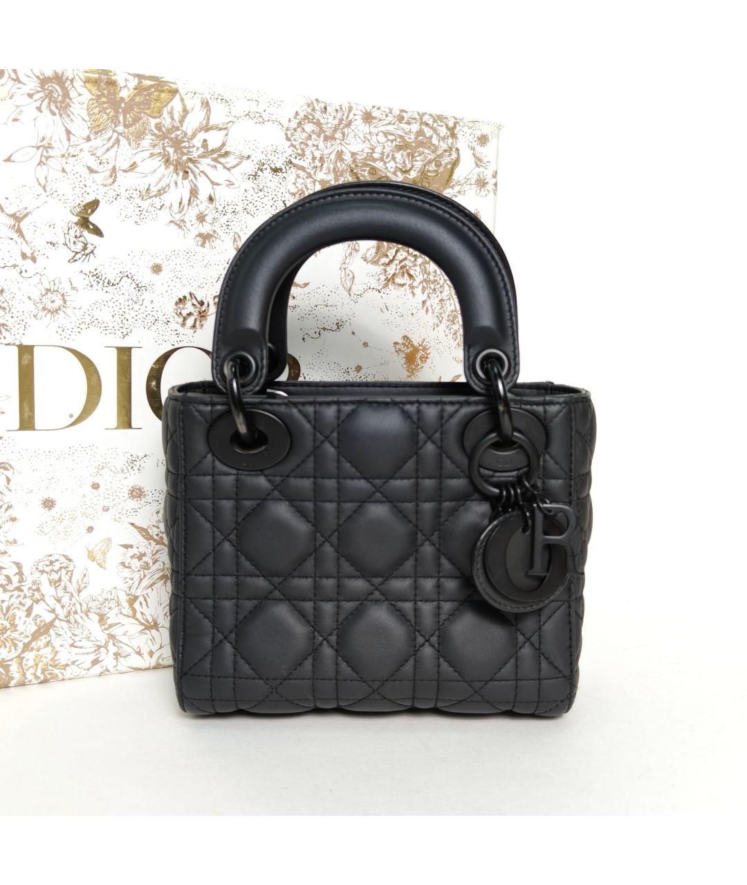 CHRISTIAN DIOR Черная кожаная сумка через плечо, фото 9