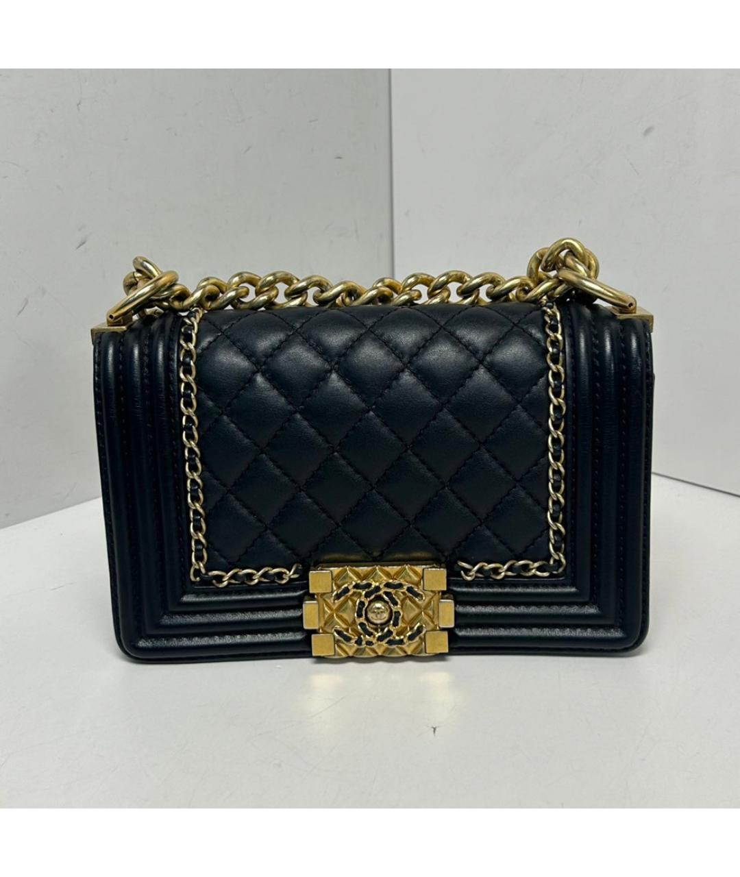 CHANEL Черная кожаная сумка через плечо, фото 8