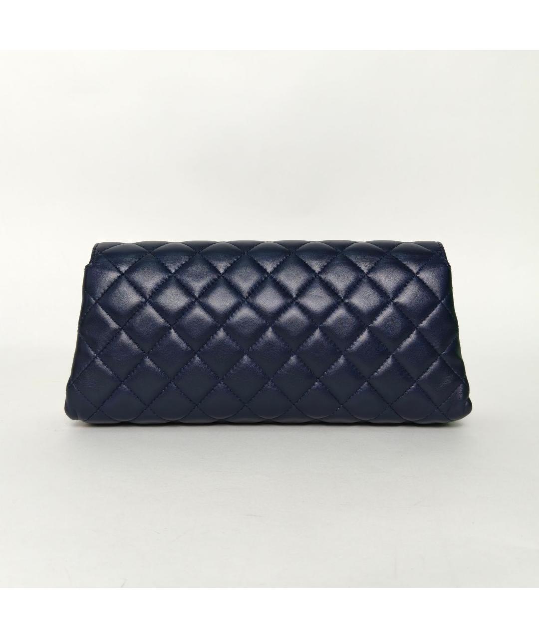 CHANEL Темно-синяя кожаная сумка через плечо, фото 4