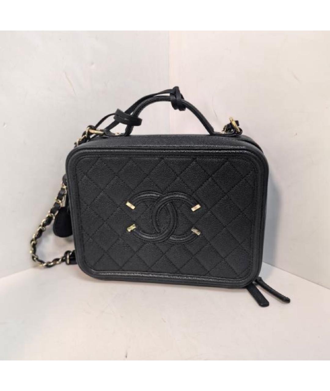 CHANEL Черная кожаная сумка через плечо, фото 8
