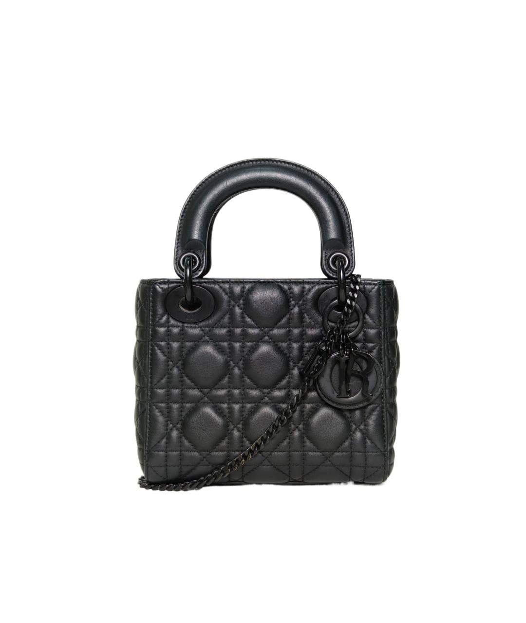 CHRISTIAN DIOR Черная кожаная сумка через плечо, фото 9