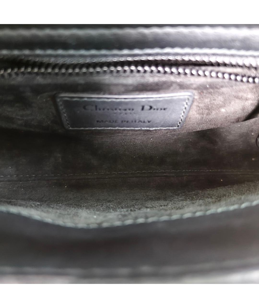 CHRISTIAN DIOR Черная кожаная сумка через плечо, фото 8