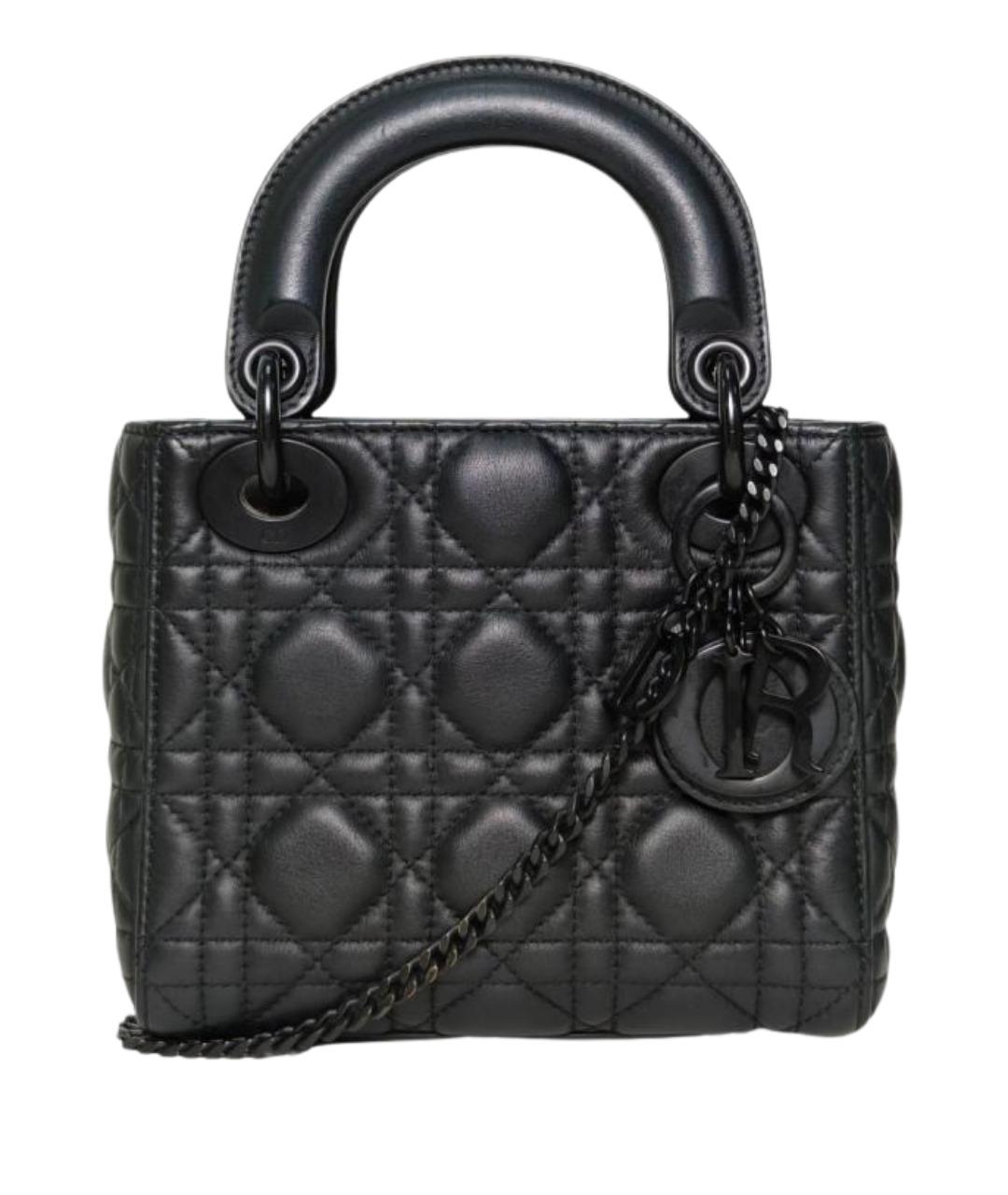 CHRISTIAN DIOR Черная кожаная сумка через плечо, фото 1