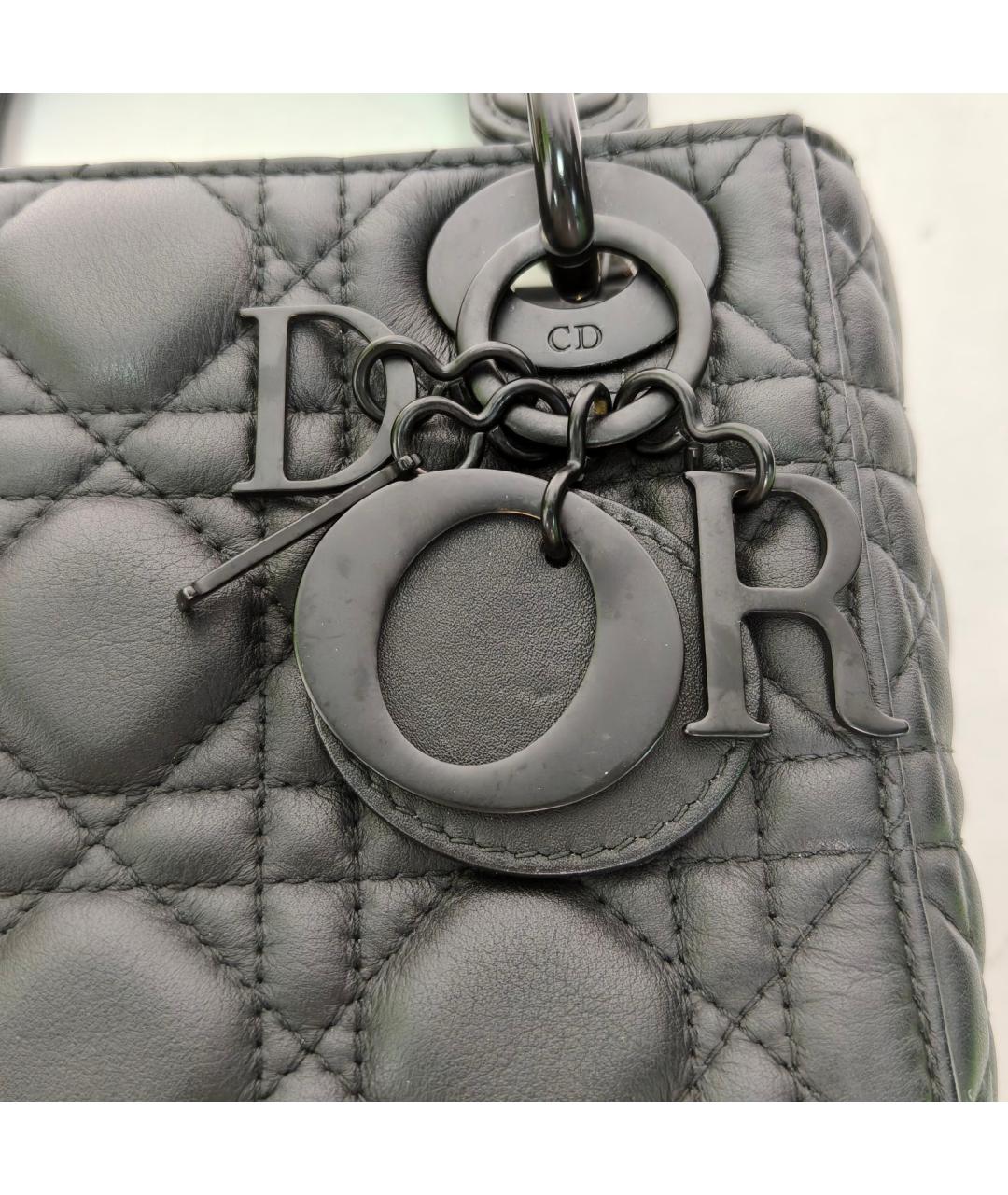 CHRISTIAN DIOR Черная кожаная сумка через плечо, фото 7