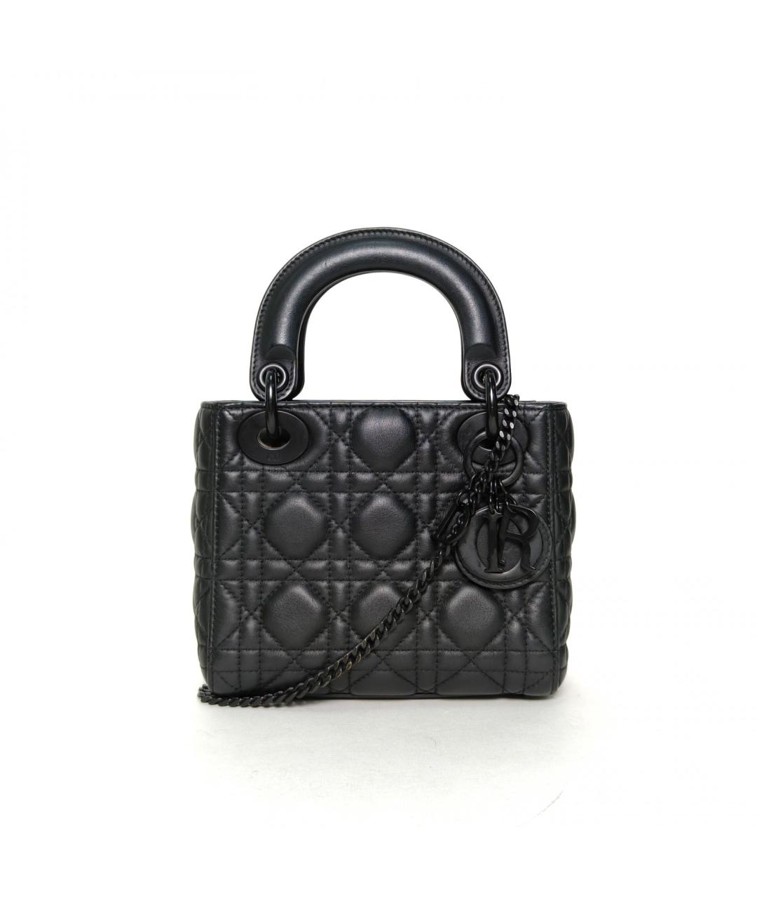 CHRISTIAN DIOR Черная кожаная сумка через плечо, фото 2