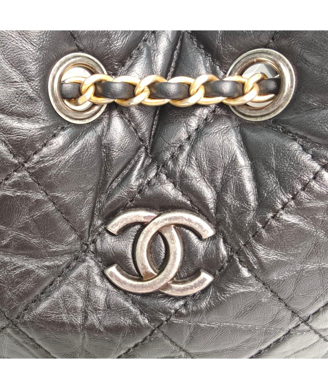 CHANEL Черный кожаный рюкзак, фото 6