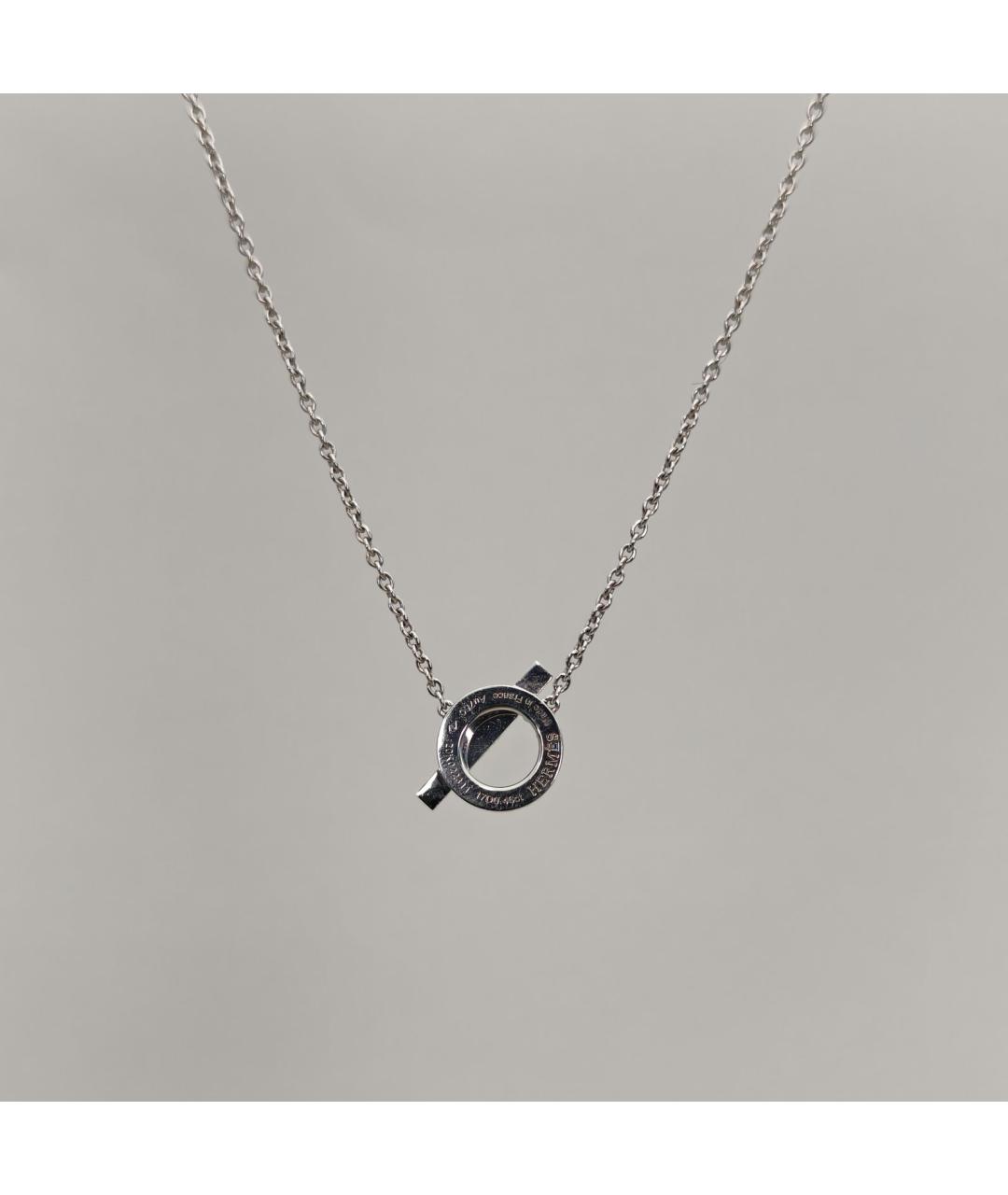 HERMES Серебряное колье из белого золота, фото 3