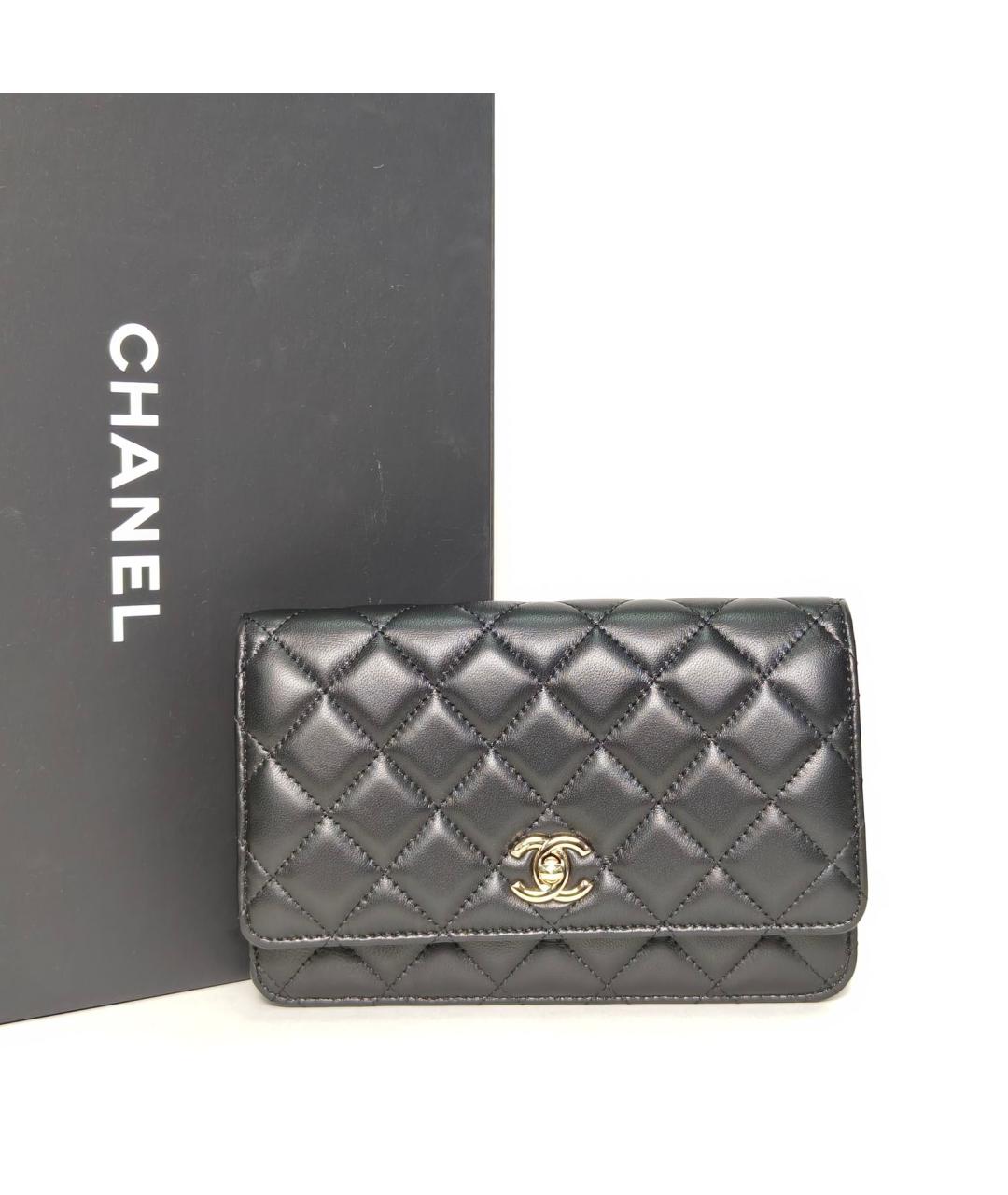 CHANEL Черная кожаная сумка через плечо, фото 2