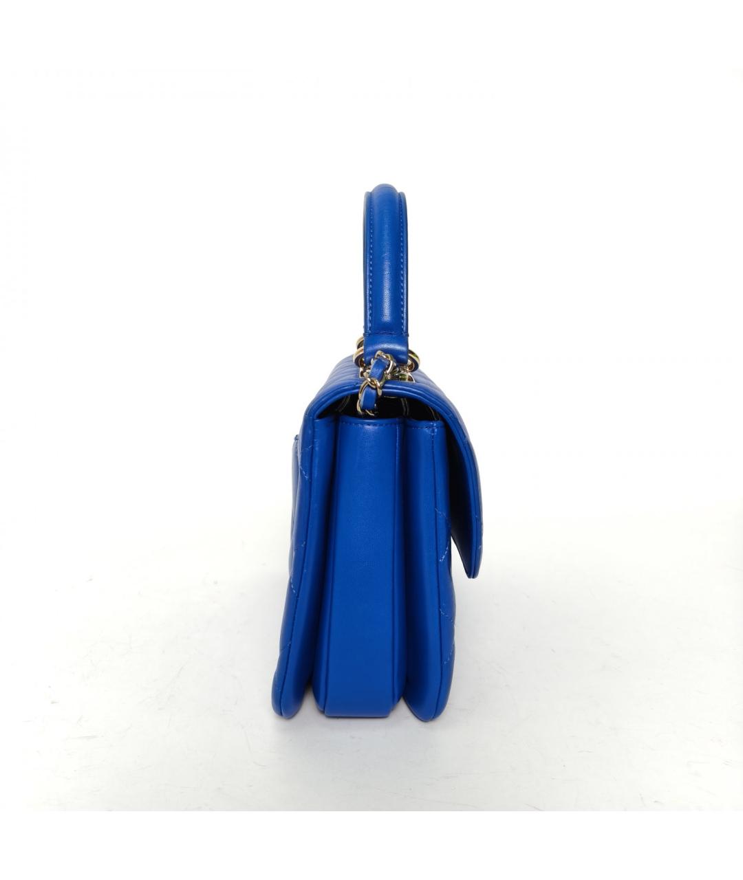 CHANEL Синяя кожаная сумка через плечо, фото 3