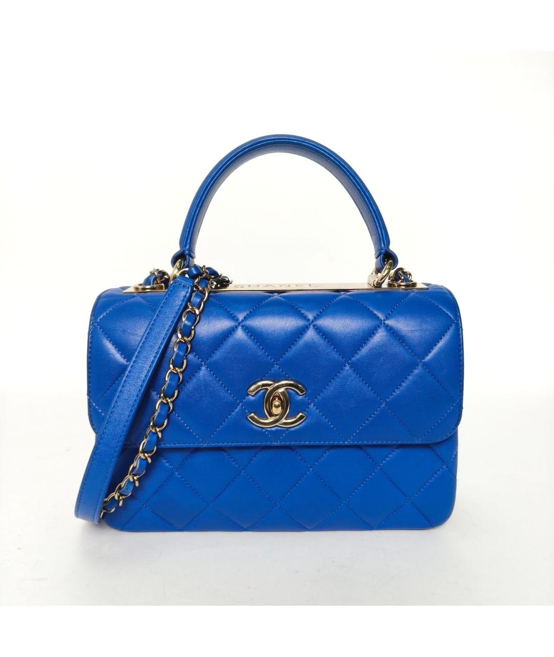 CHANEL Синяя кожаная сумка через плечо, фото 2