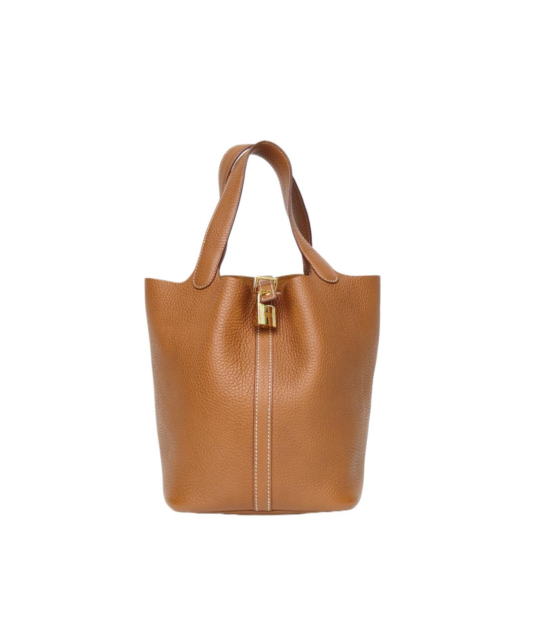 HERMES Коричневая кожаная сумка через плечо, фото 9