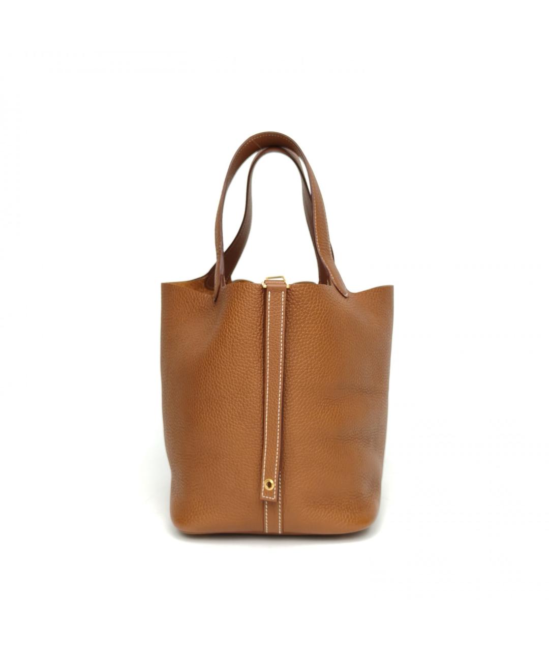 HERMES Коричневая кожаная сумка через плечо, фото 4