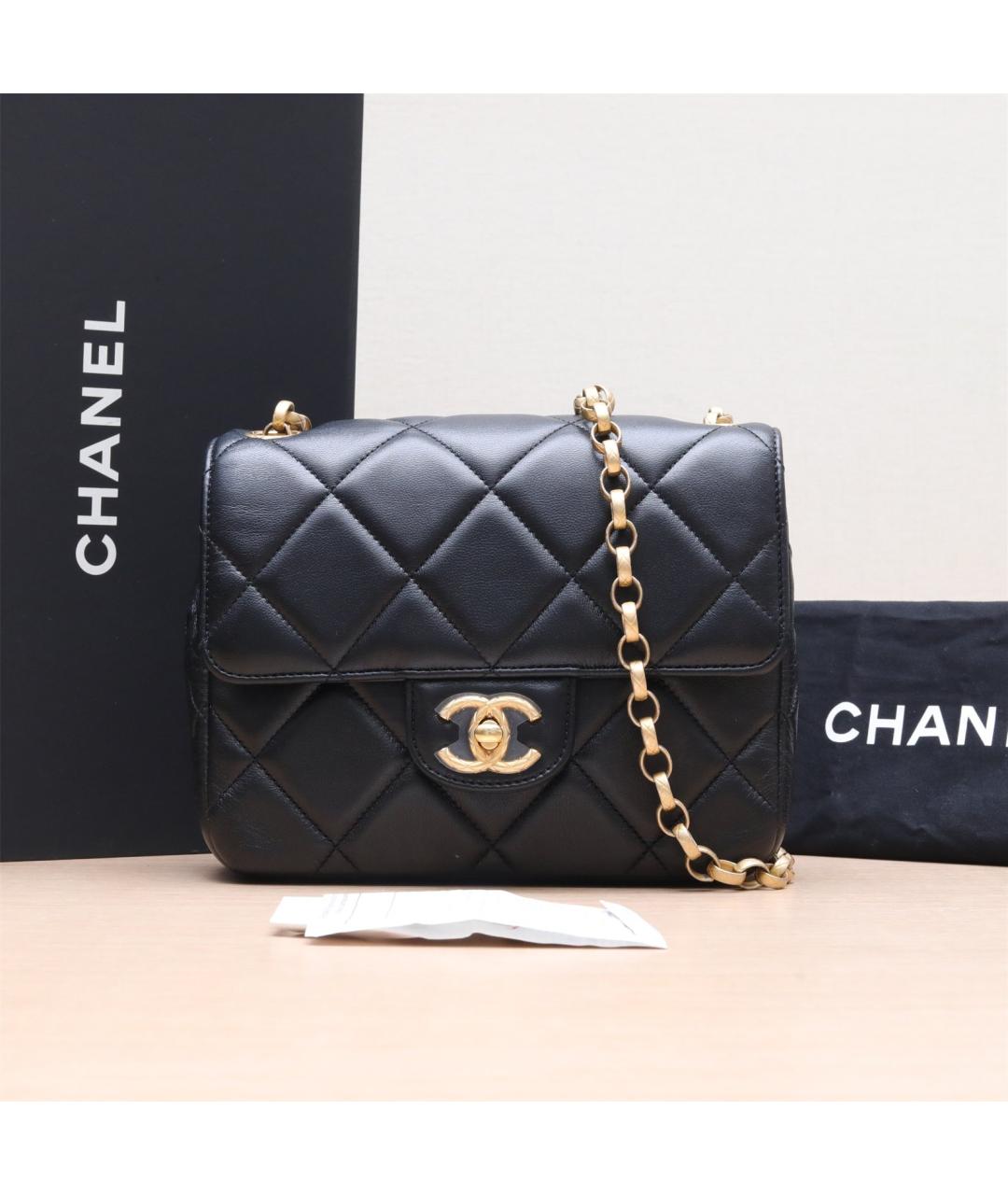 CHANEL Черная кожаная сумка через плечо, фото 2