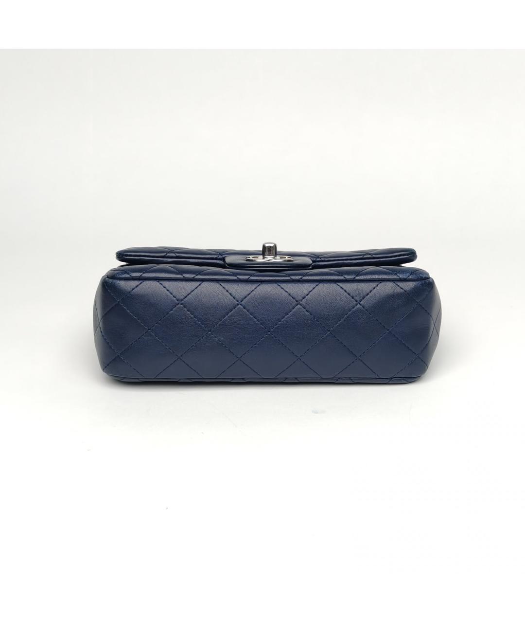 CHANEL Синяя кожаная сумка через плечо, фото 6