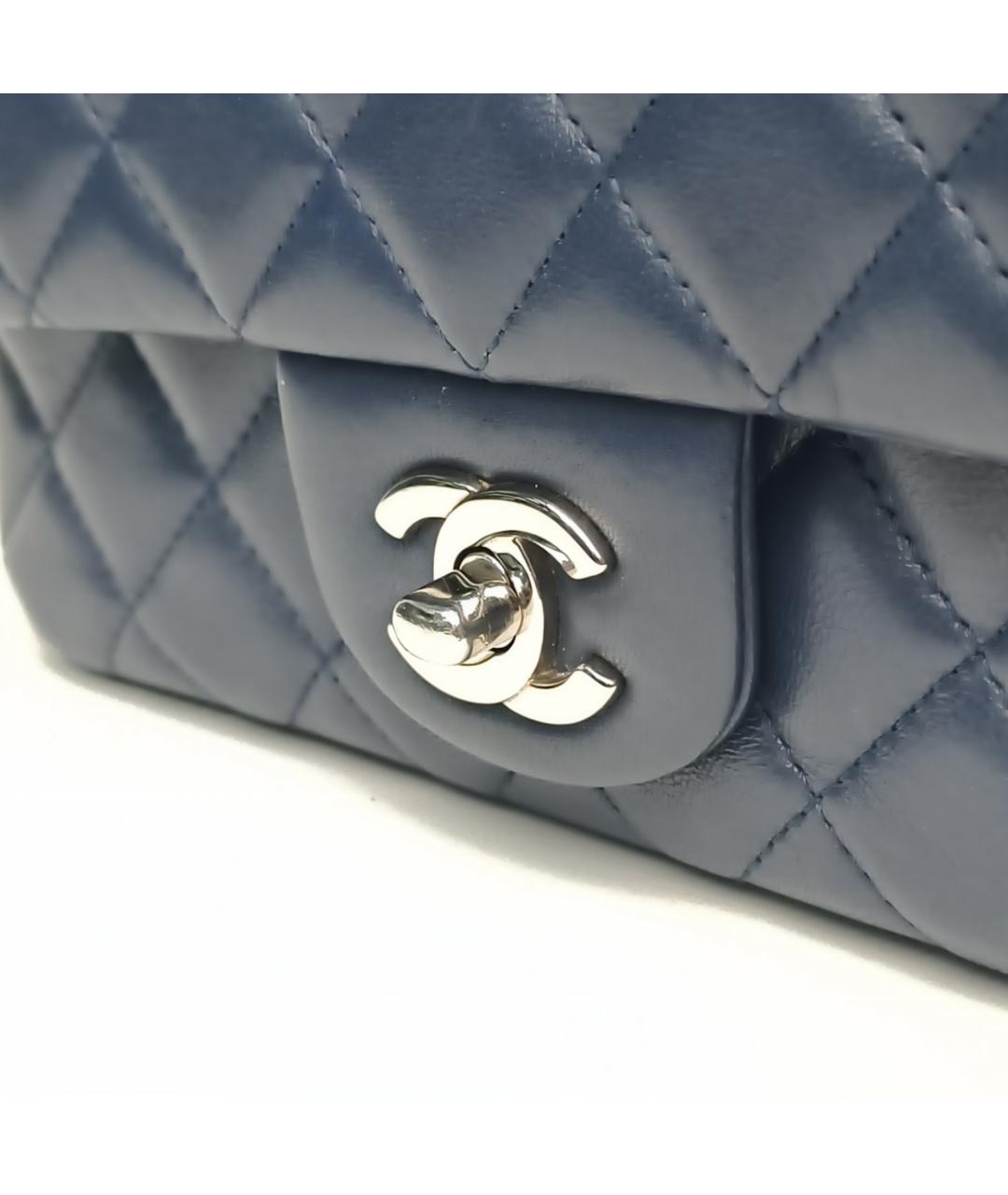 CHANEL Синяя кожаная сумка через плечо, фото 7