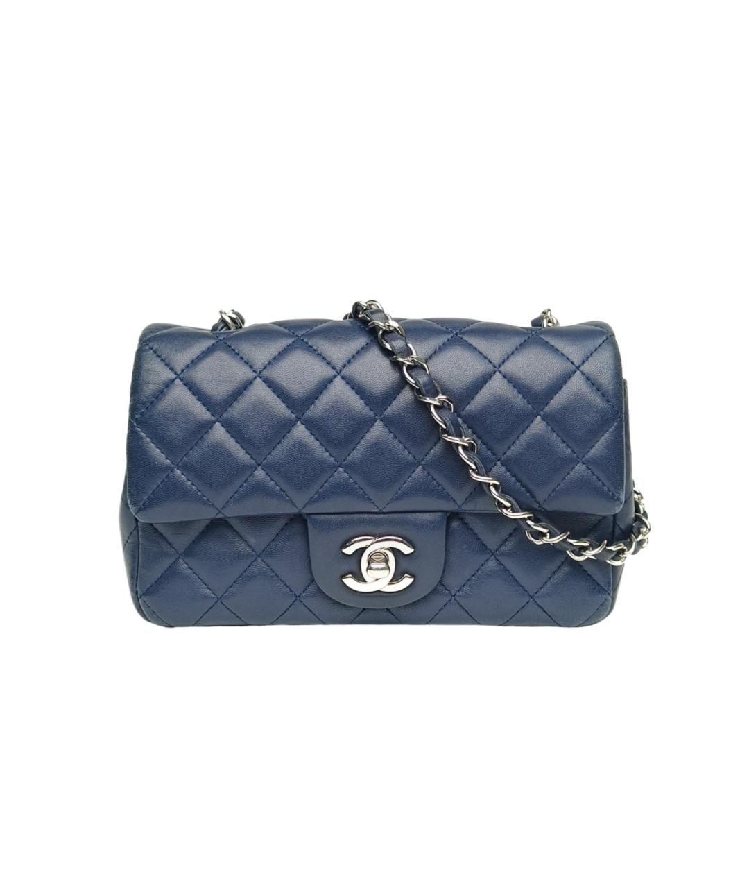 CHANEL Синяя кожаная сумка через плечо, фото 9