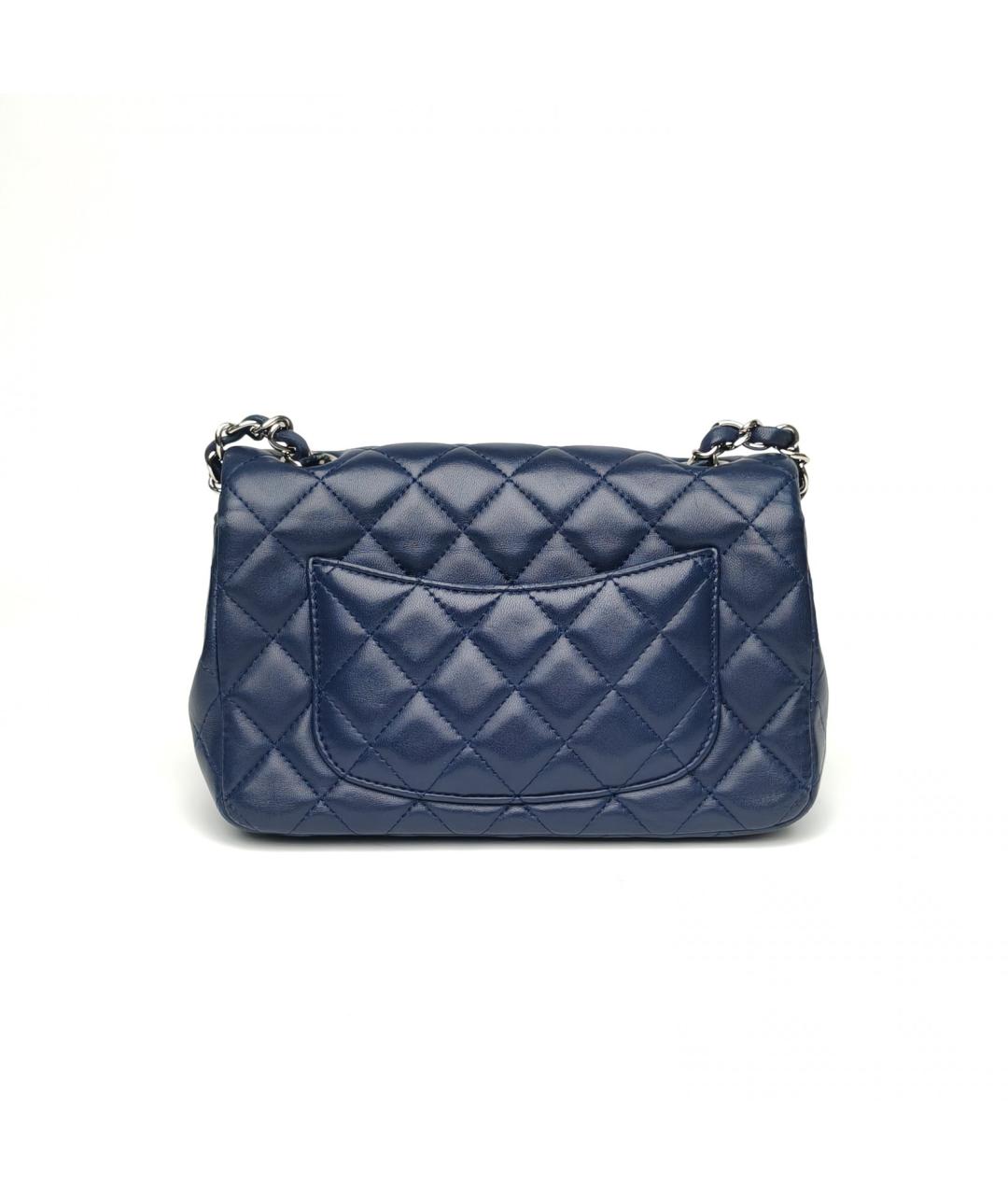 CHANEL Синяя кожаная сумка через плечо, фото 4