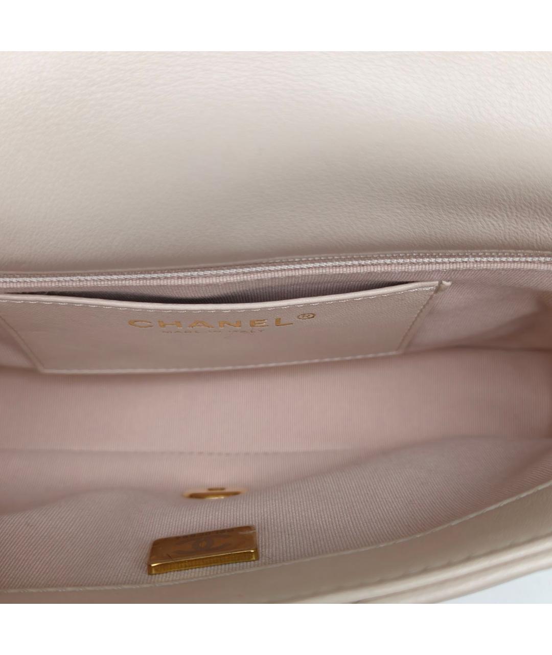 CHANEL Бежевая кожаная сумка через плечо, фото 8