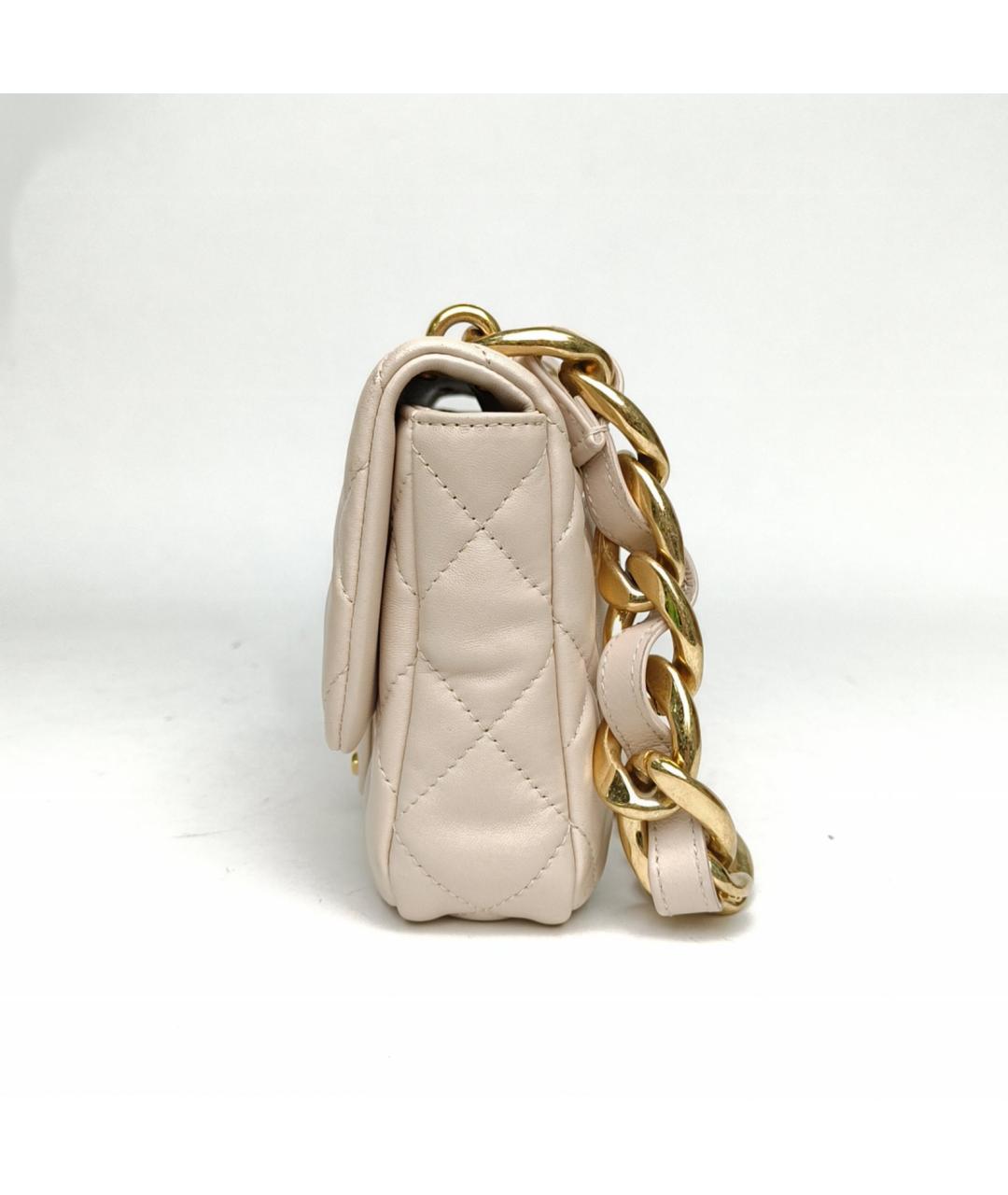 CHANEL Бежевая кожаная сумка через плечо, фото 3