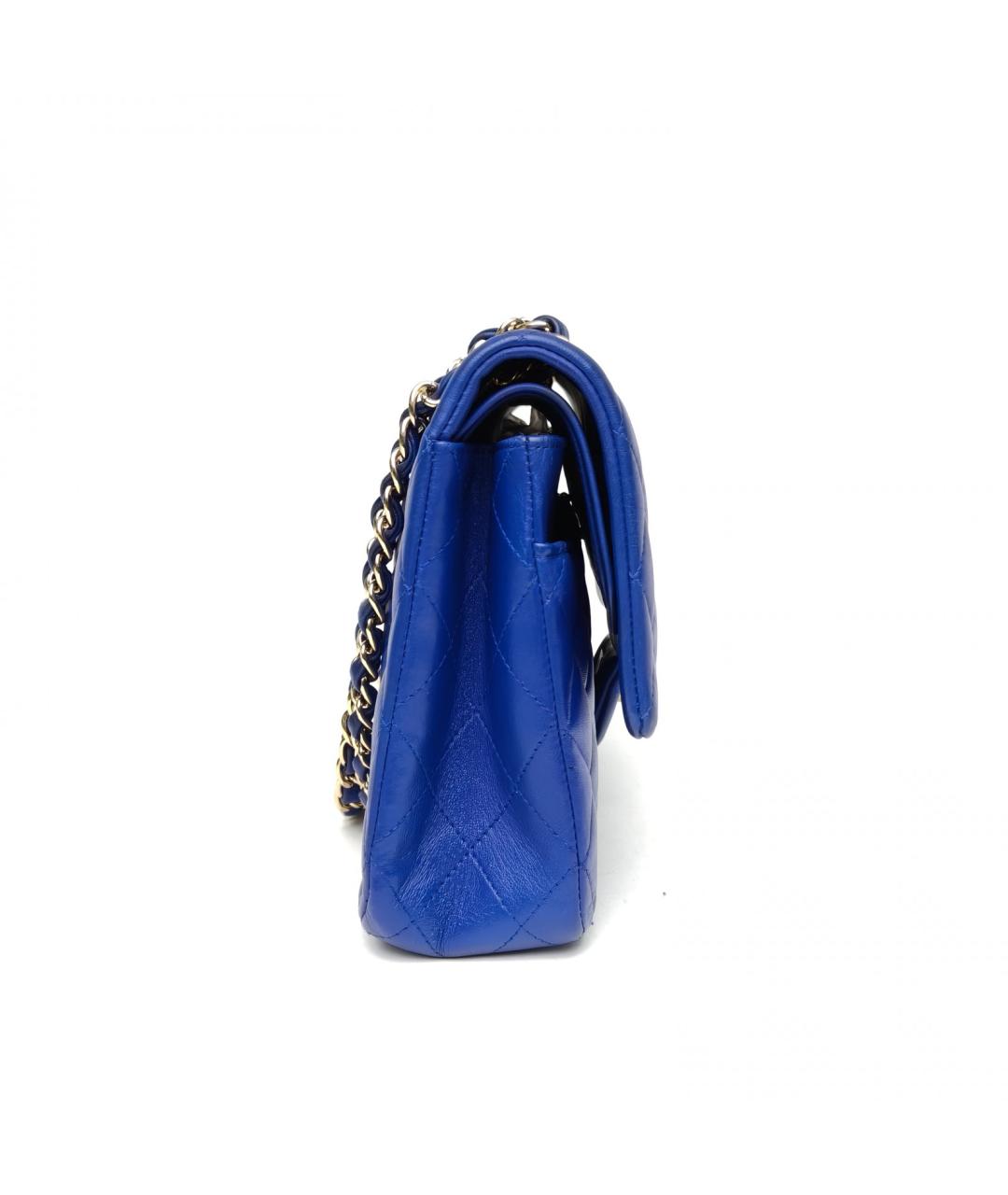 CHANEL Темно-синяя кожаная сумка через плечо, фото 5