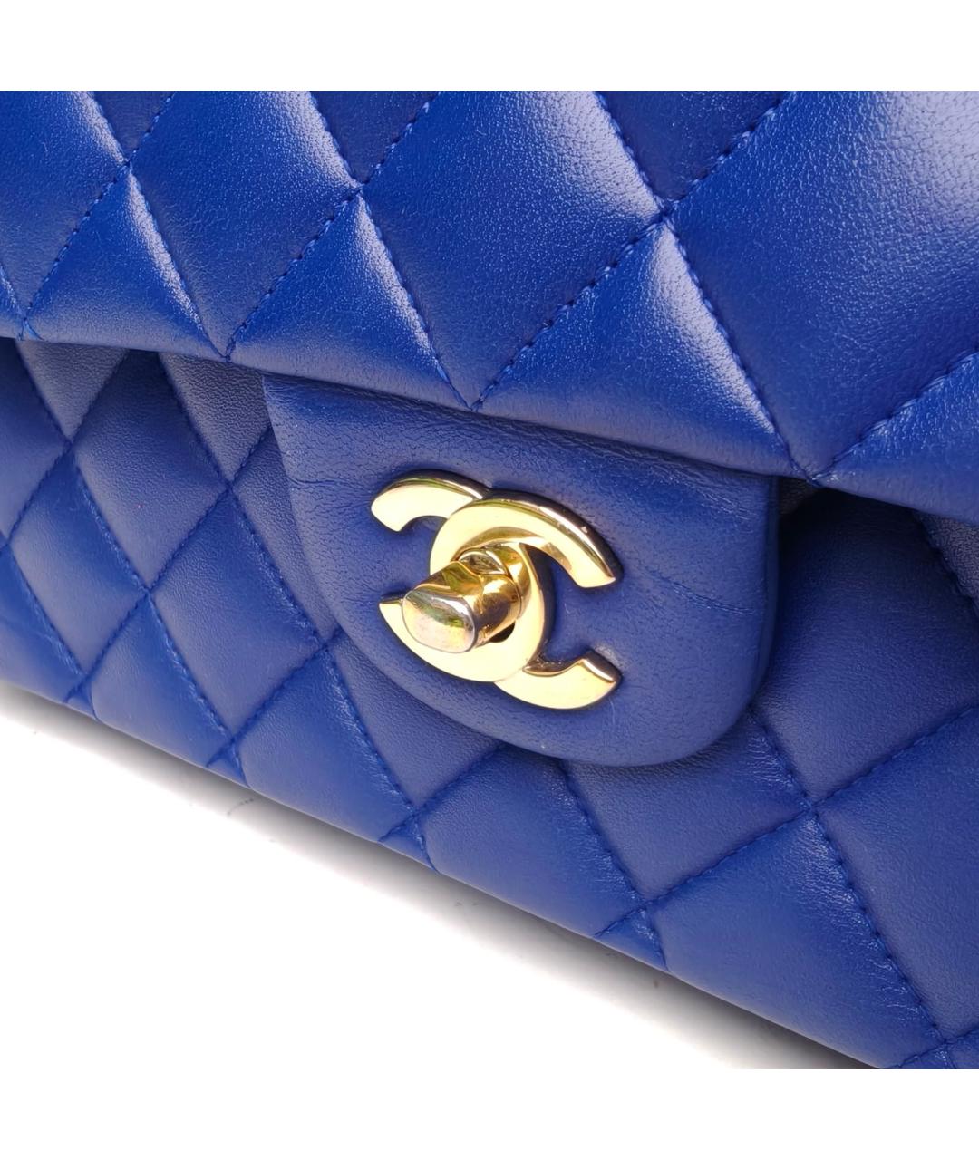 CHANEL Темно-синяя кожаная сумка через плечо, фото 7