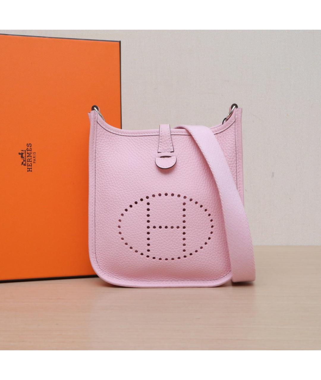 HERMES Розовая кожаная сумка через плечо, фото 2