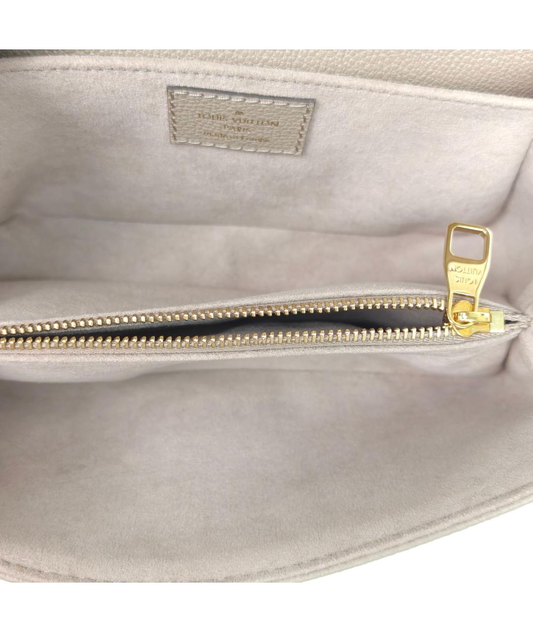 LOUIS VUITTON Бежевая кожаная сумка через плечо, фото 8