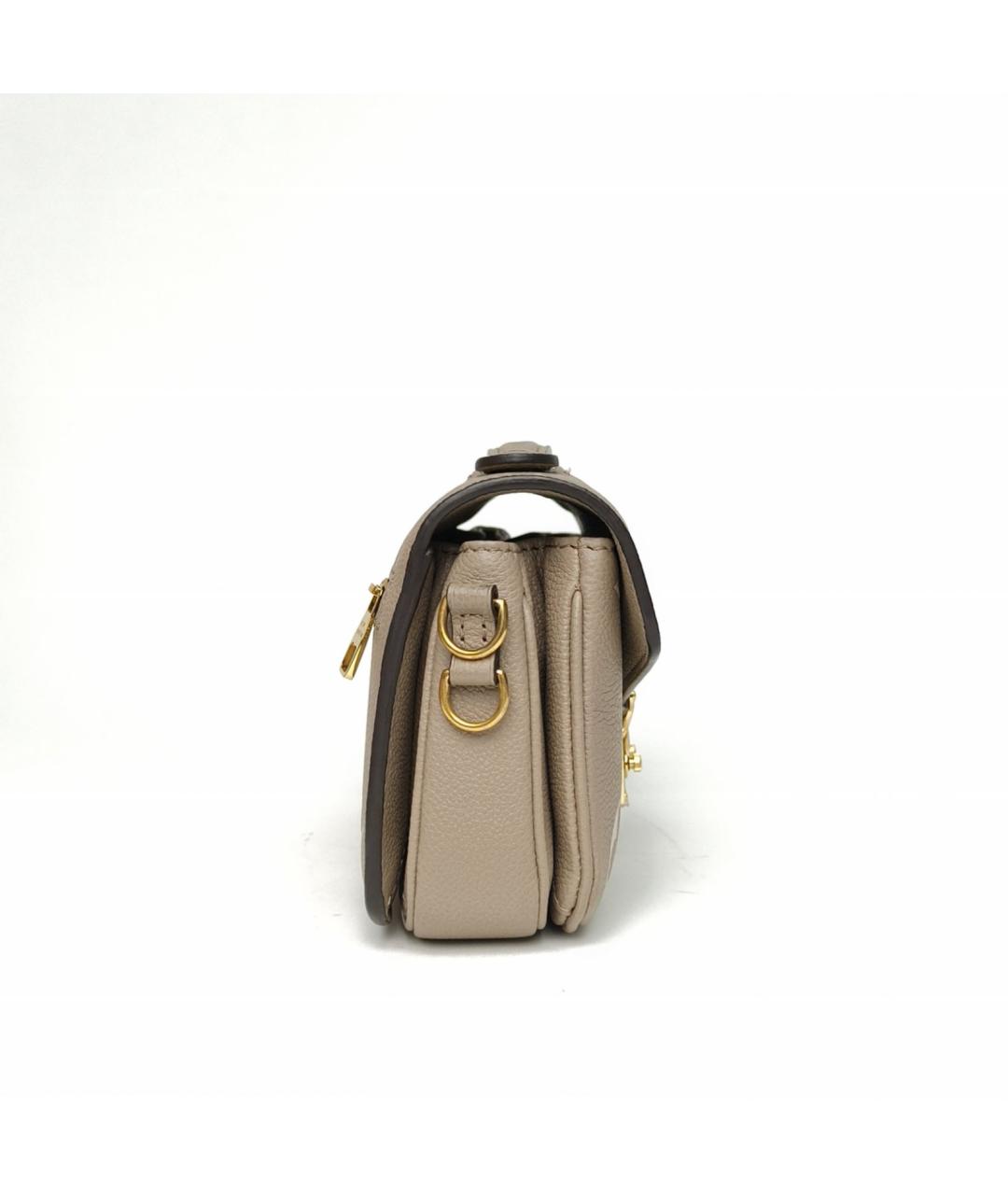 LOUIS VUITTON Бежевая кожаная сумка через плечо, фото 5