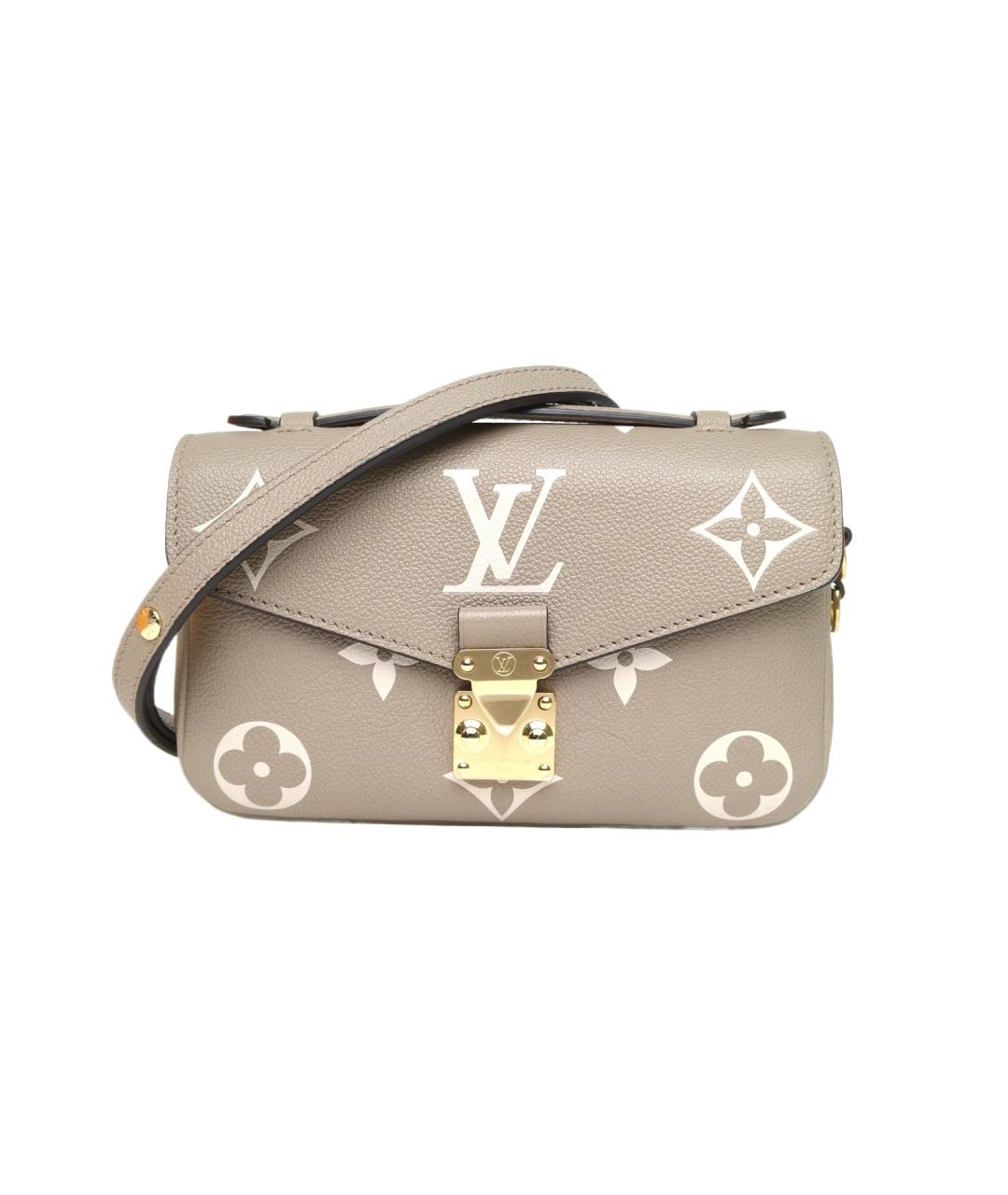 LOUIS VUITTON Бежевая кожаная сумка через плечо, фото 9