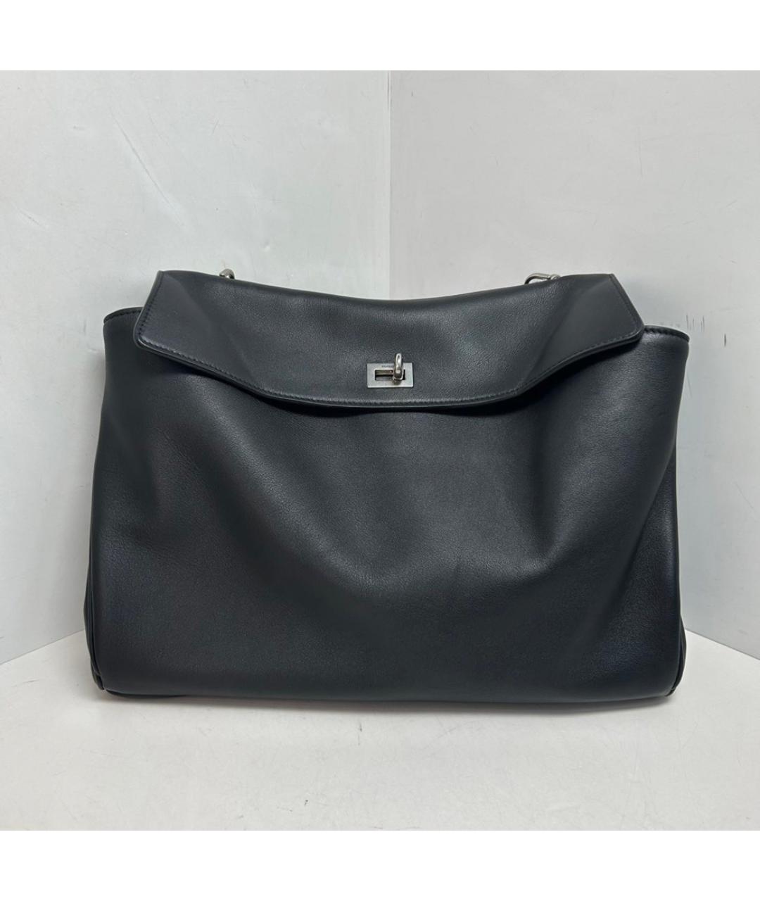 BALENCIAGA Черная кожаная сумка через плечо, фото 9