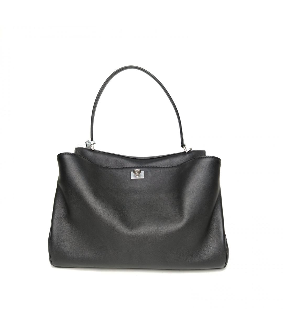 BALENCIAGA Черная кожаная сумка через плечо, фото 2