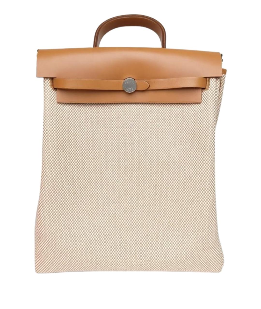 HERMES Бежевая сумка с короткими ручками, фото 1