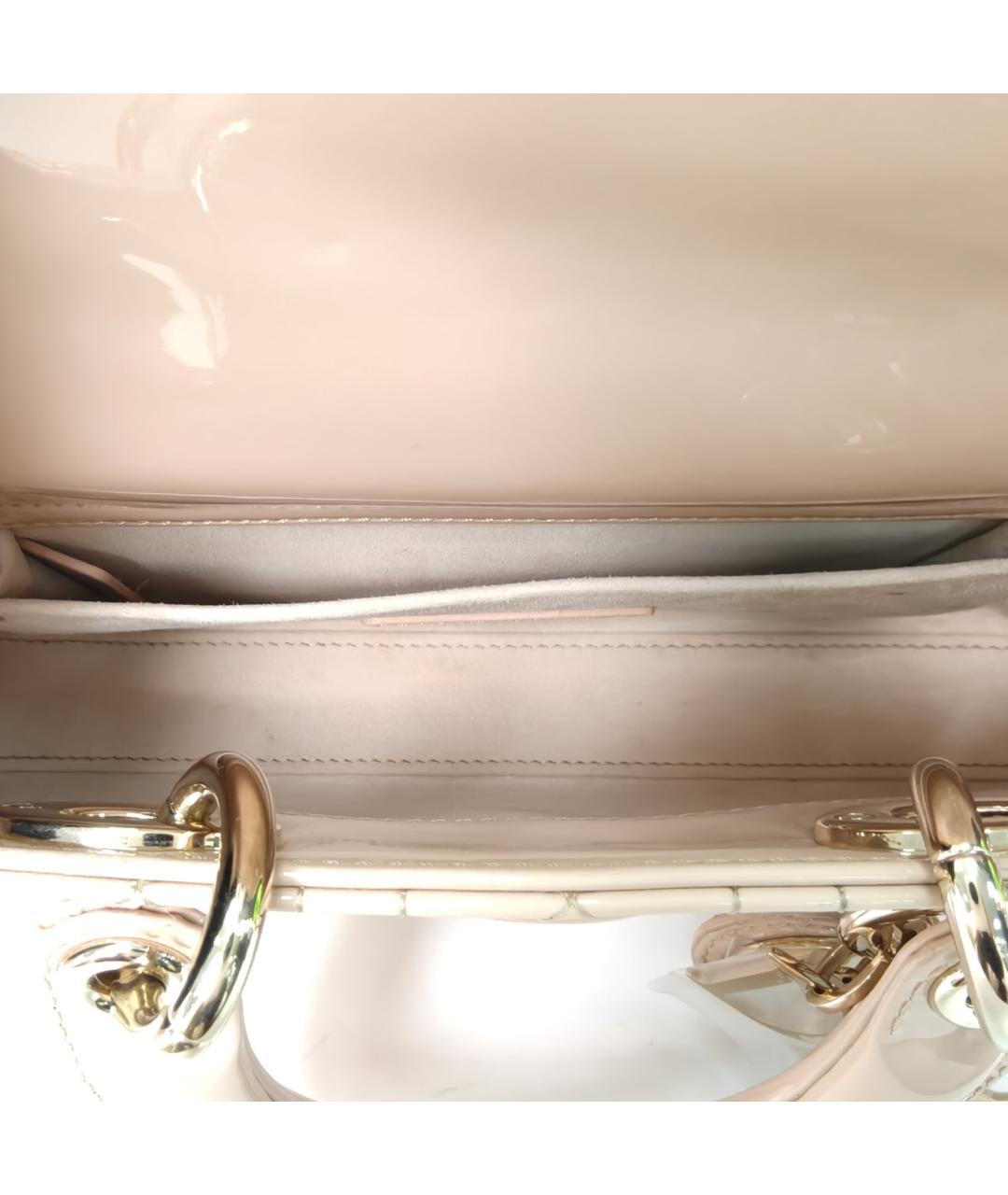 CHRISTIAN DIOR Бежевая кожаная сумка через плечо, фото 8