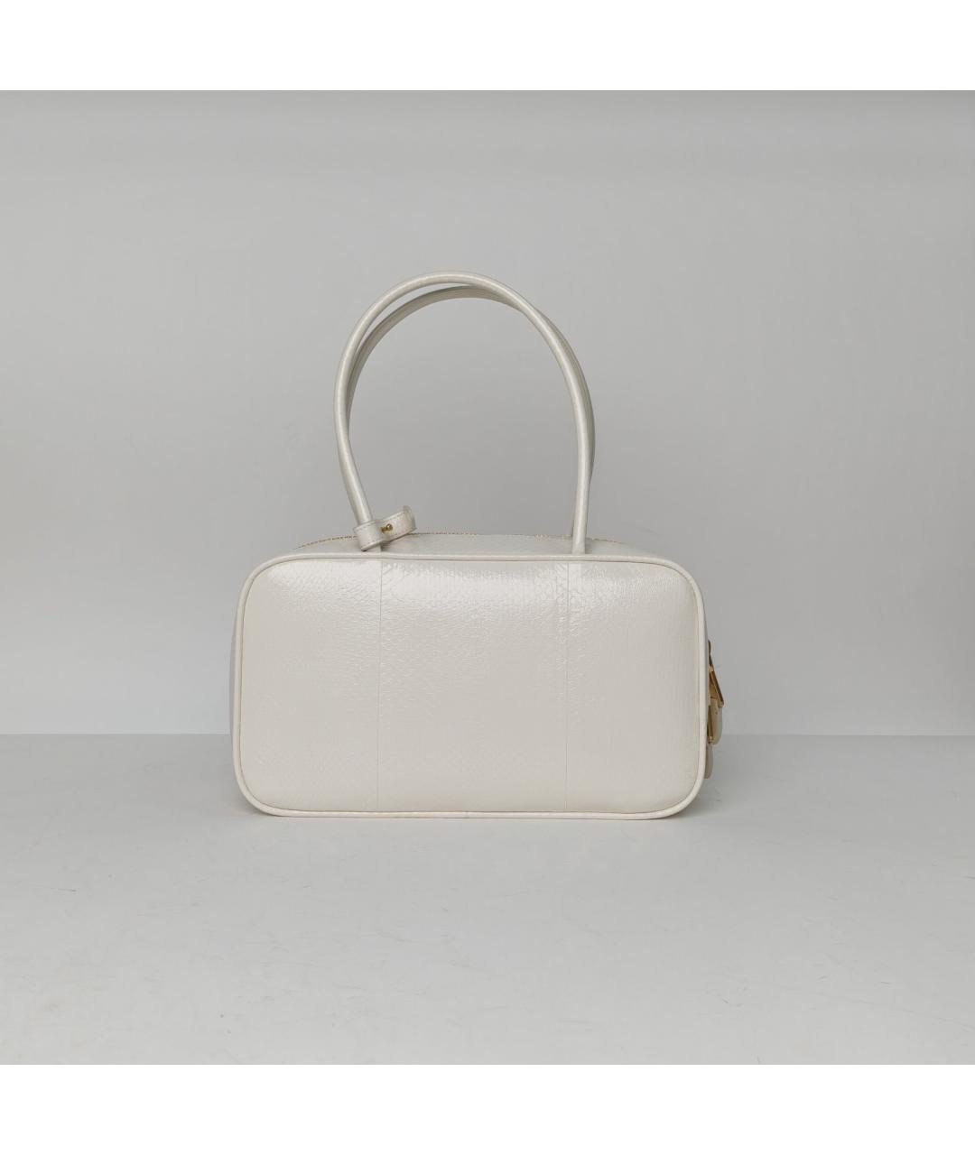 MIU MIU Белая кожаная сумка с короткими ручками, фото 4