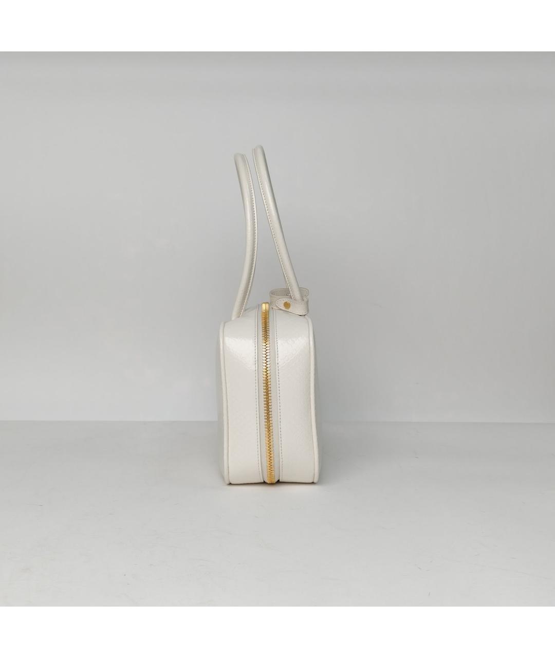 MIU MIU Белая кожаная сумка с короткими ручками, фото 3