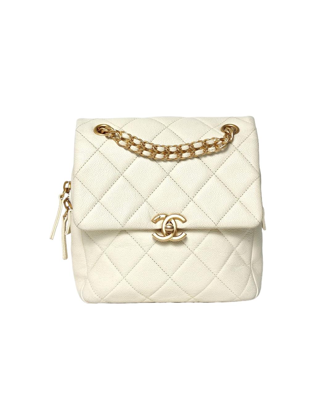 CHANEL Белый кожаный рюкзак, фото 9