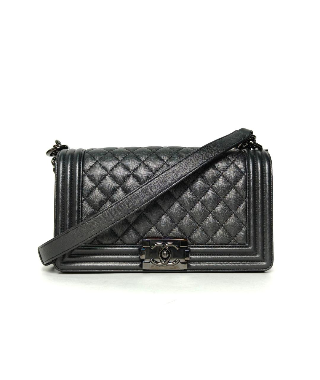 CHANEL Черная кожаная сумка через плечо, фото 2