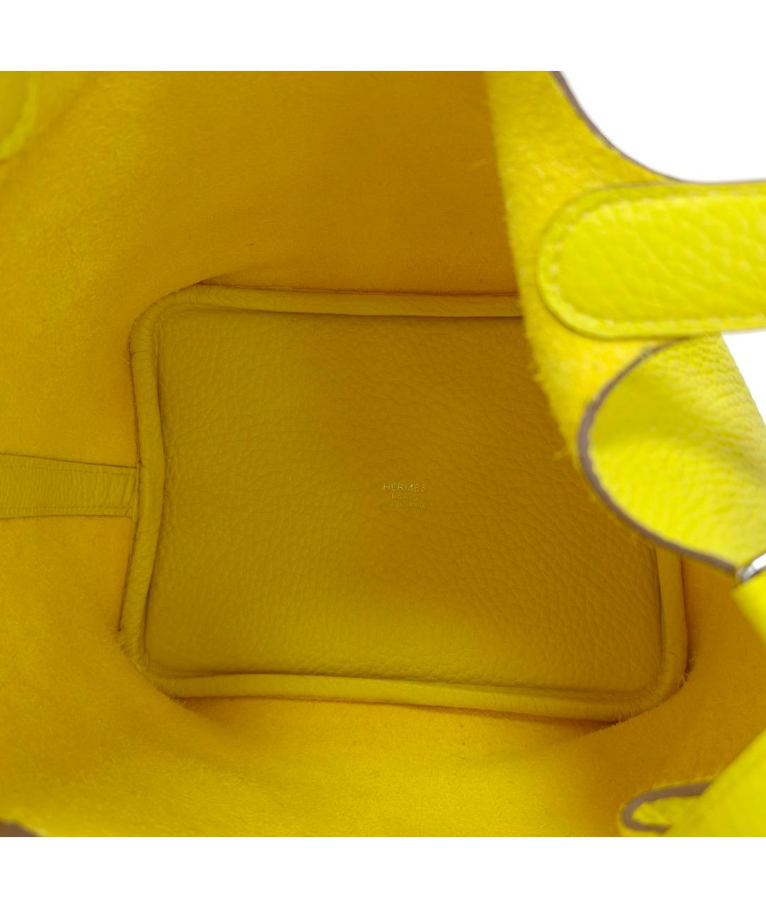 HERMES Желтая кожаная сумка через плечо, фото 7