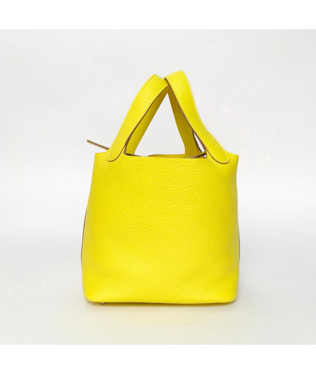 HERMES Желтая кожаная сумка через плечо, фото 3