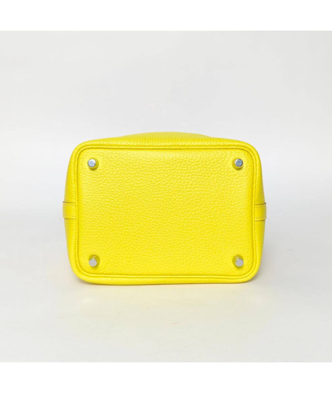 HERMES Желтая кожаная сумка через плечо, фото 6