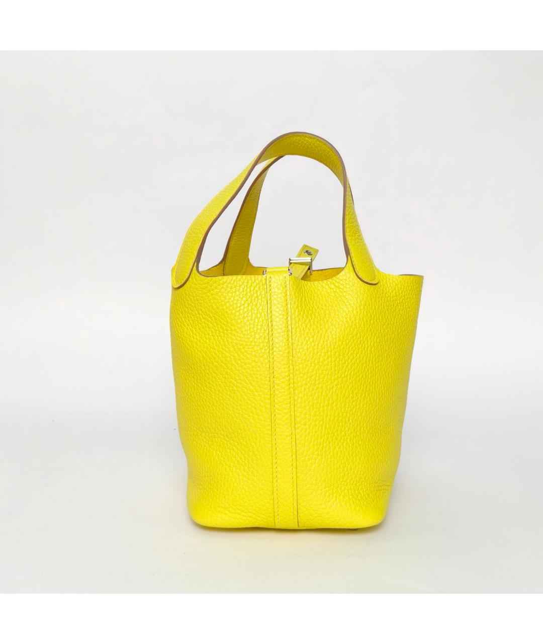 HERMES Желтая кожаная сумка через плечо, фото 4