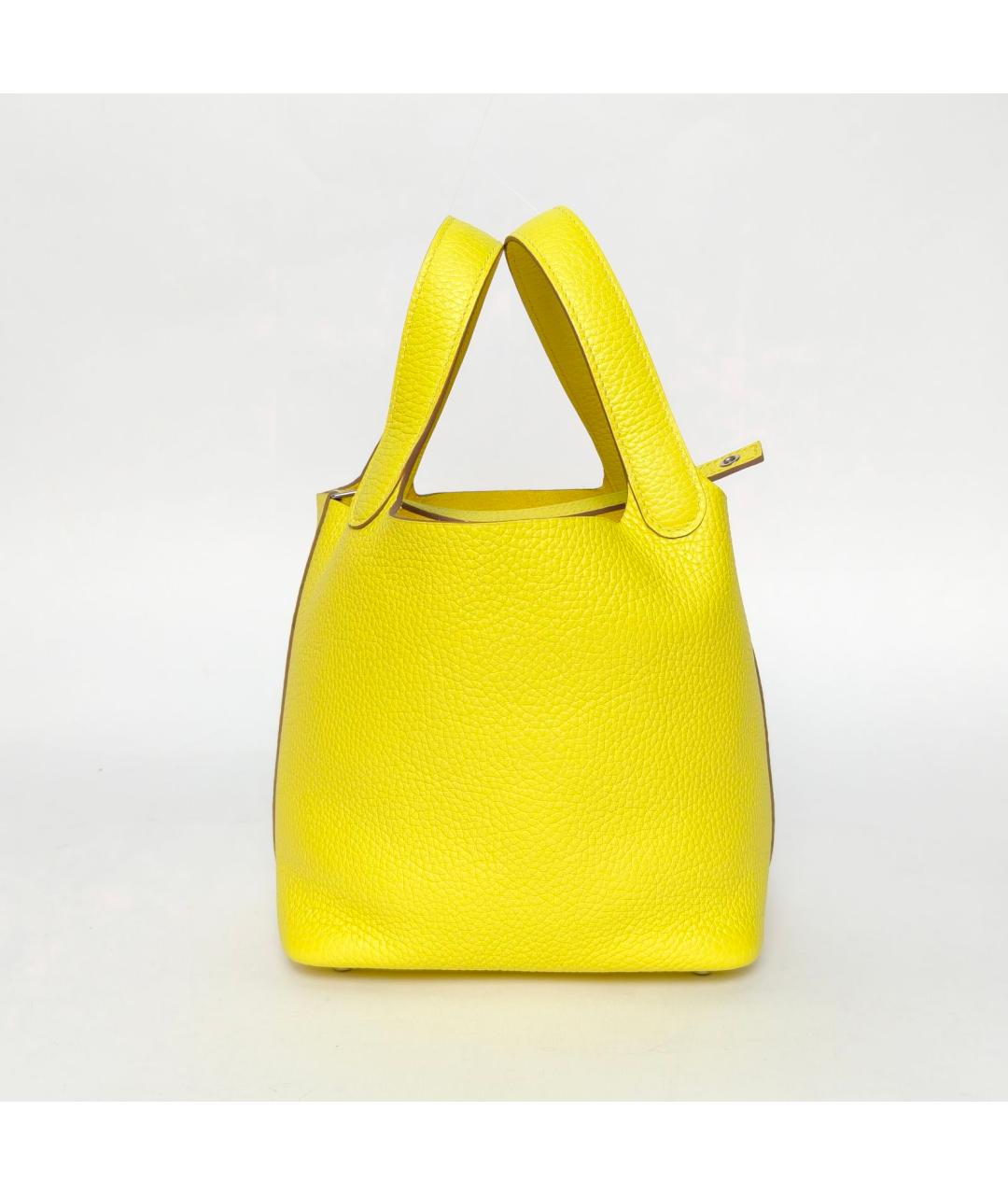 HERMES Желтая кожаная сумка через плечо, фото 5