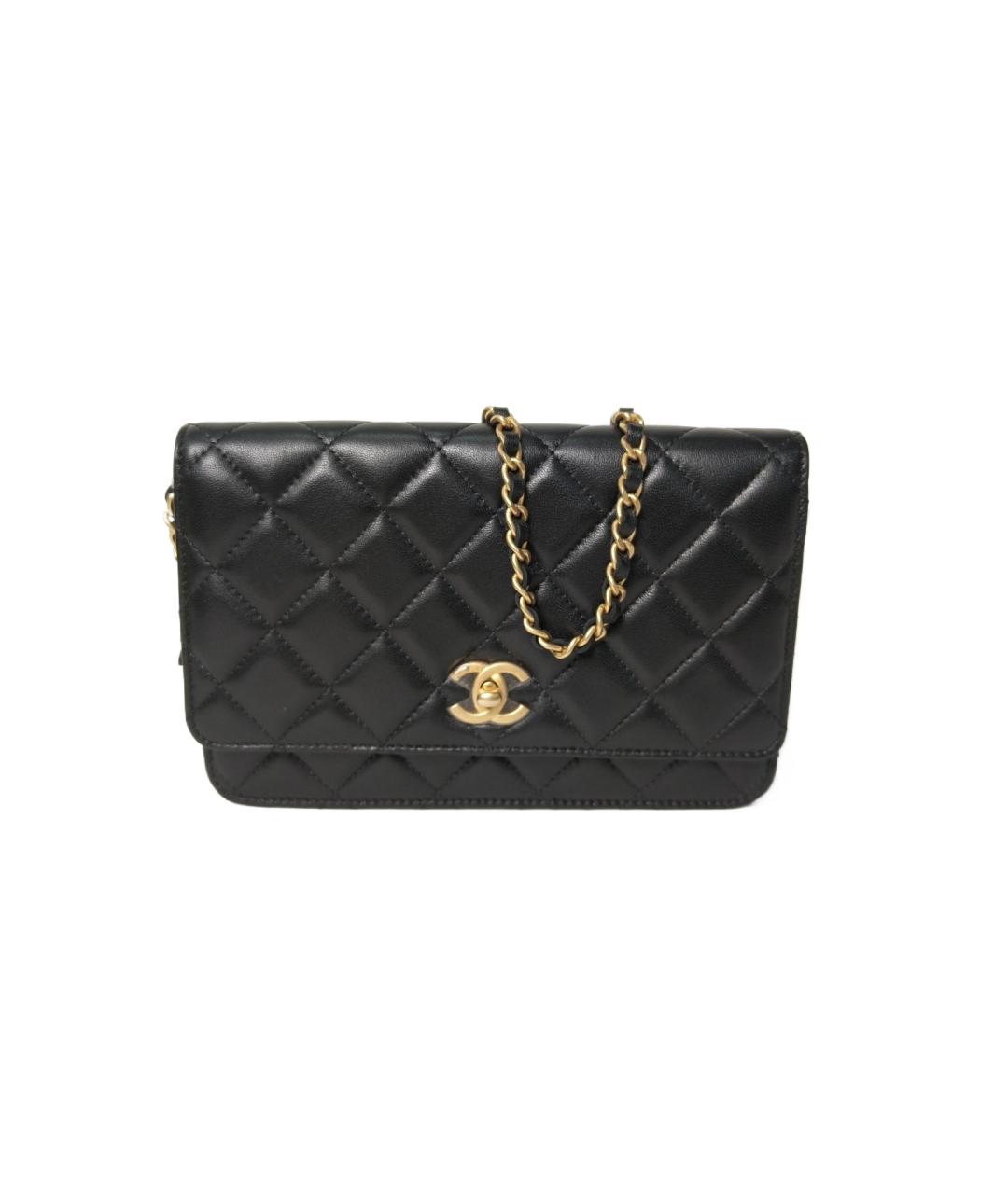 CHANEL Черная кожаная сумка через плечо, фото 1