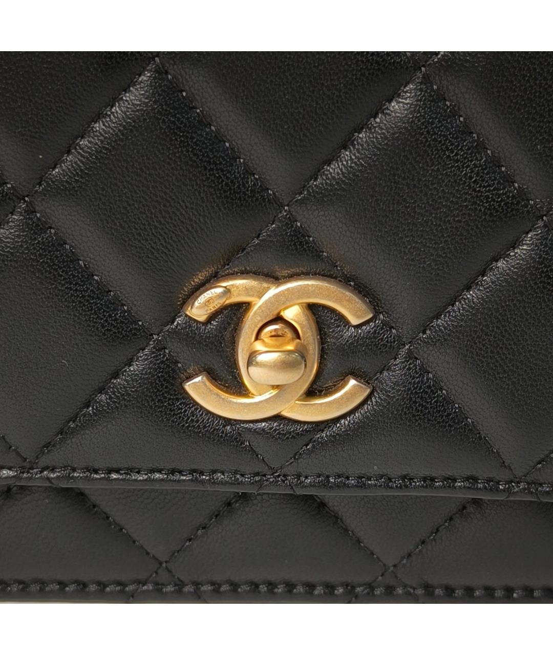 CHANEL Черная кожаная сумка через плечо, фото 8