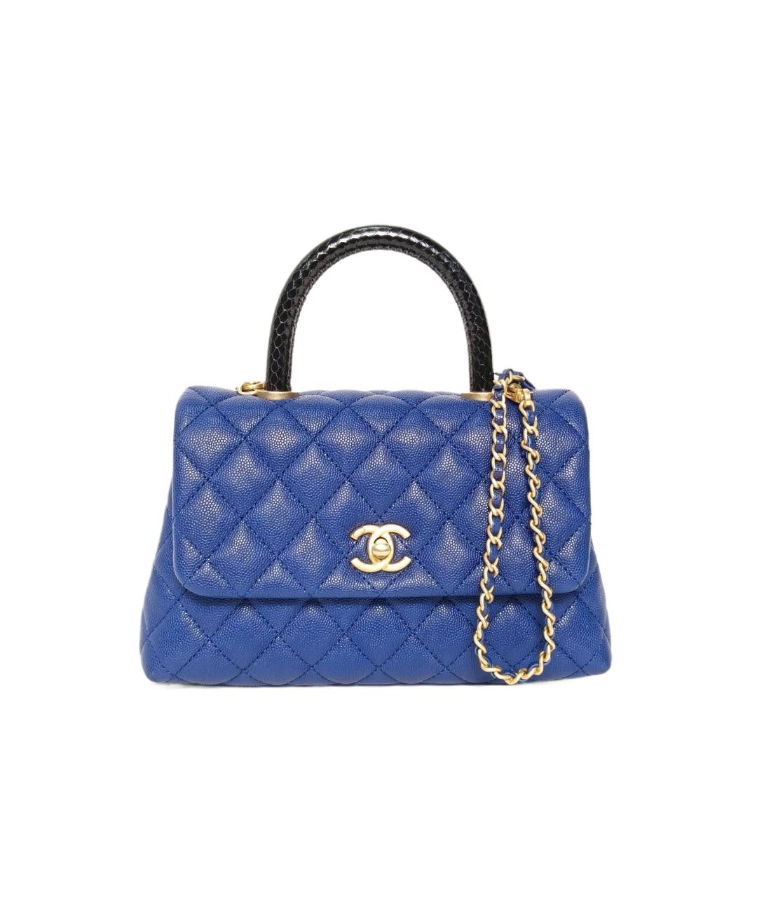 CHANEL Темно-синяя кожаная сумка через плечо, фото 1