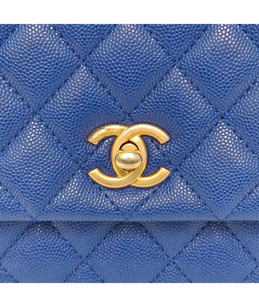 CHANEL Темно-синяя кожаная сумка через плечо, фото 7