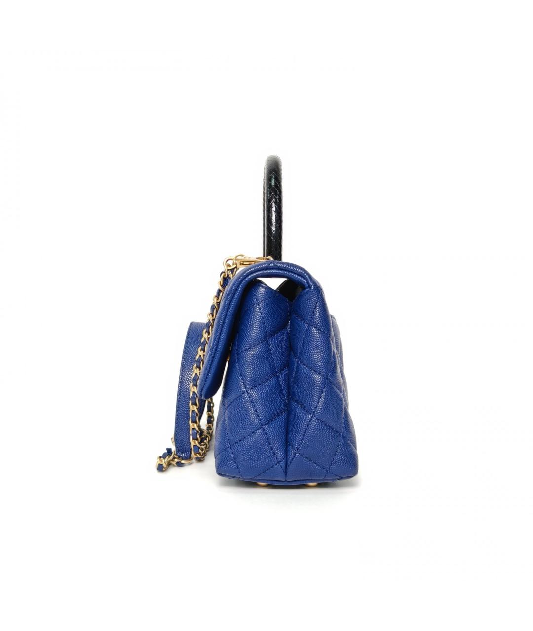 CHANEL Темно-синяя кожаная сумка через плечо, фото 5